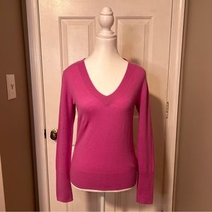 J. Crew 100% Cashmere V-neck Sweater Pink Size Small